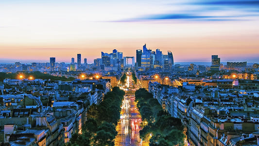 Champs-Élysées Parisian Dusk Wall Mural