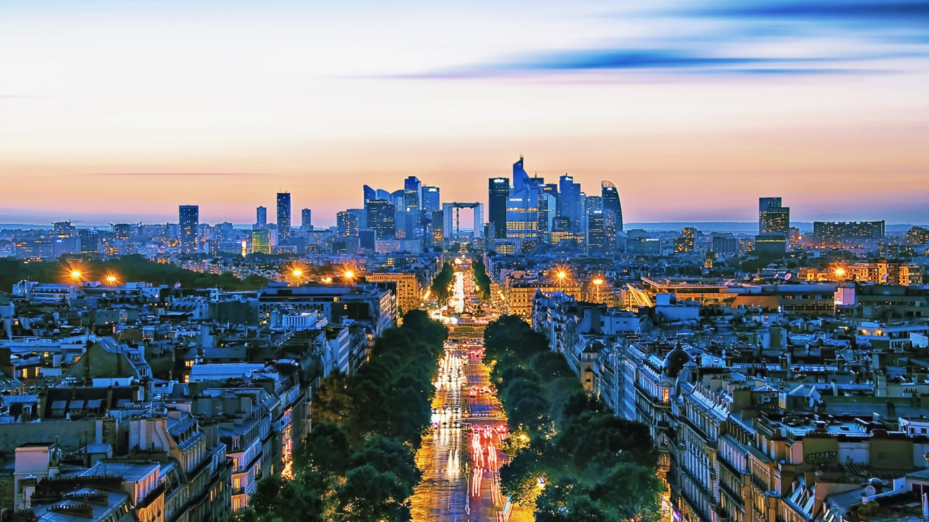 Champs-Élysées Parisian Dusk Wall Mural