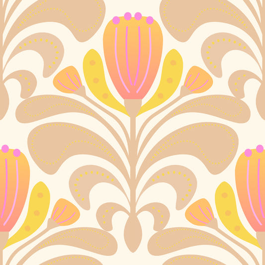 Sunny Floral Melody Wallpaper⁠