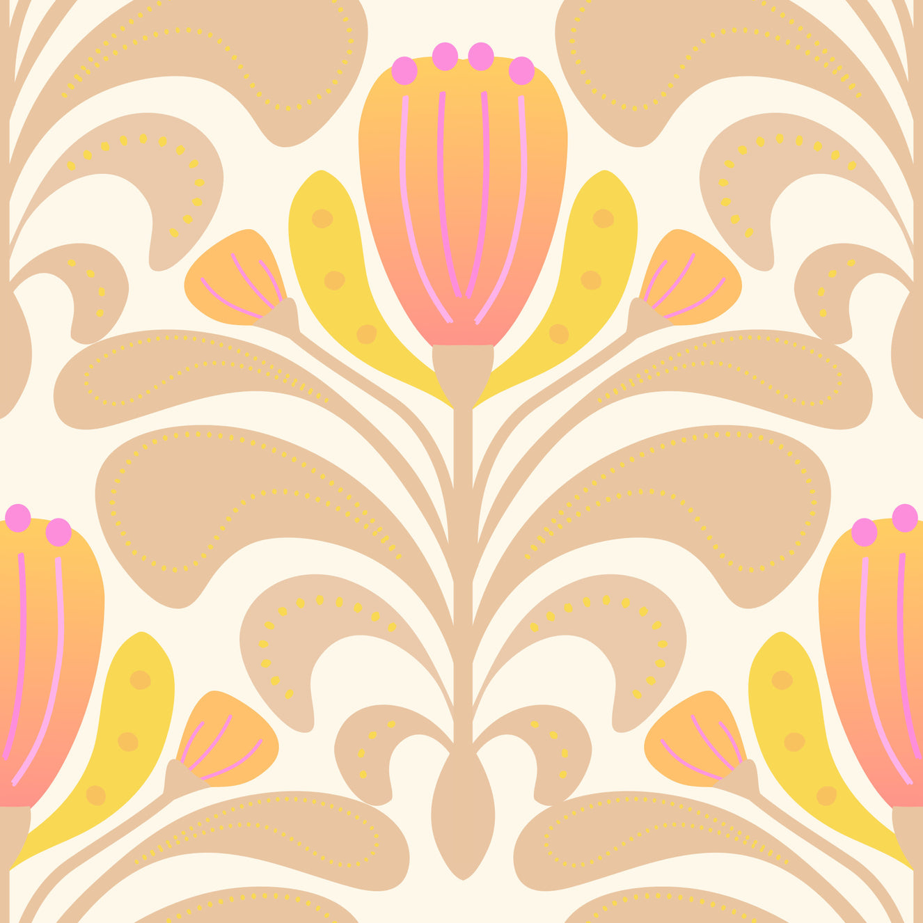 Sunny Floral Melody Wallpaper⁠