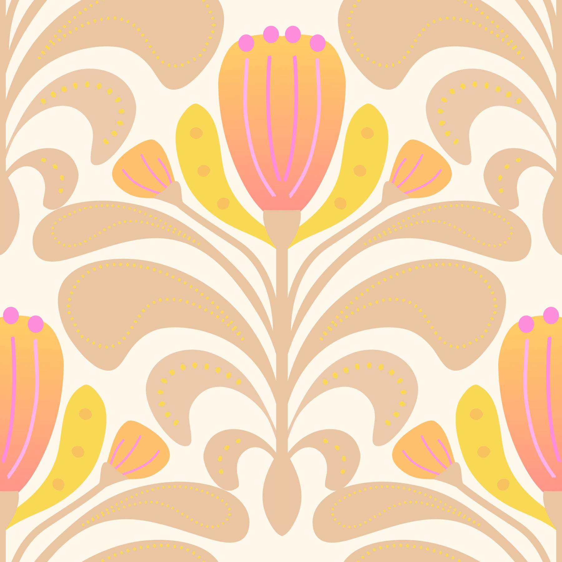 Sunny Floral Melody Wallpaper⁠