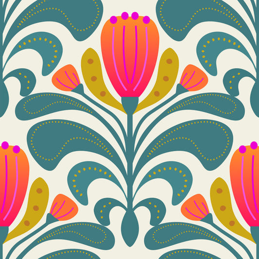 Bold Botanical Tapestry Wallpaper⁠