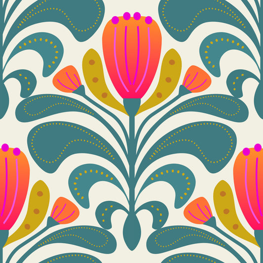 Bold Botanical Tapestry Wallpaper⁠