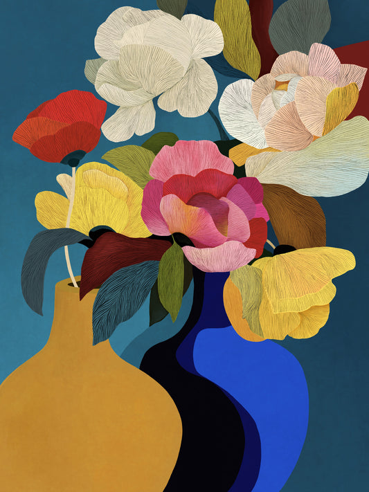 Vibrant Botanical Harmony Wall Mural
