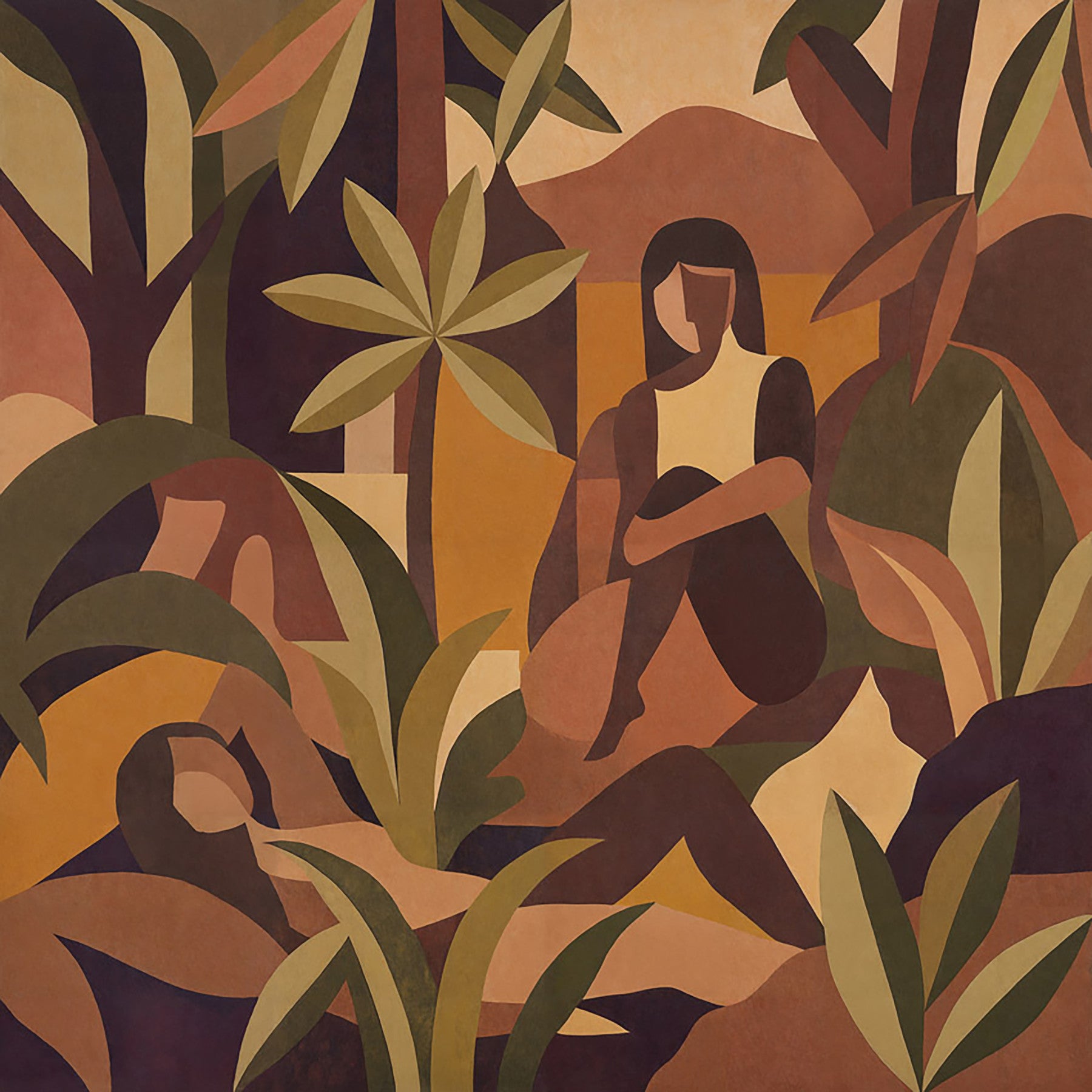 Amber Bloom Wall Mural