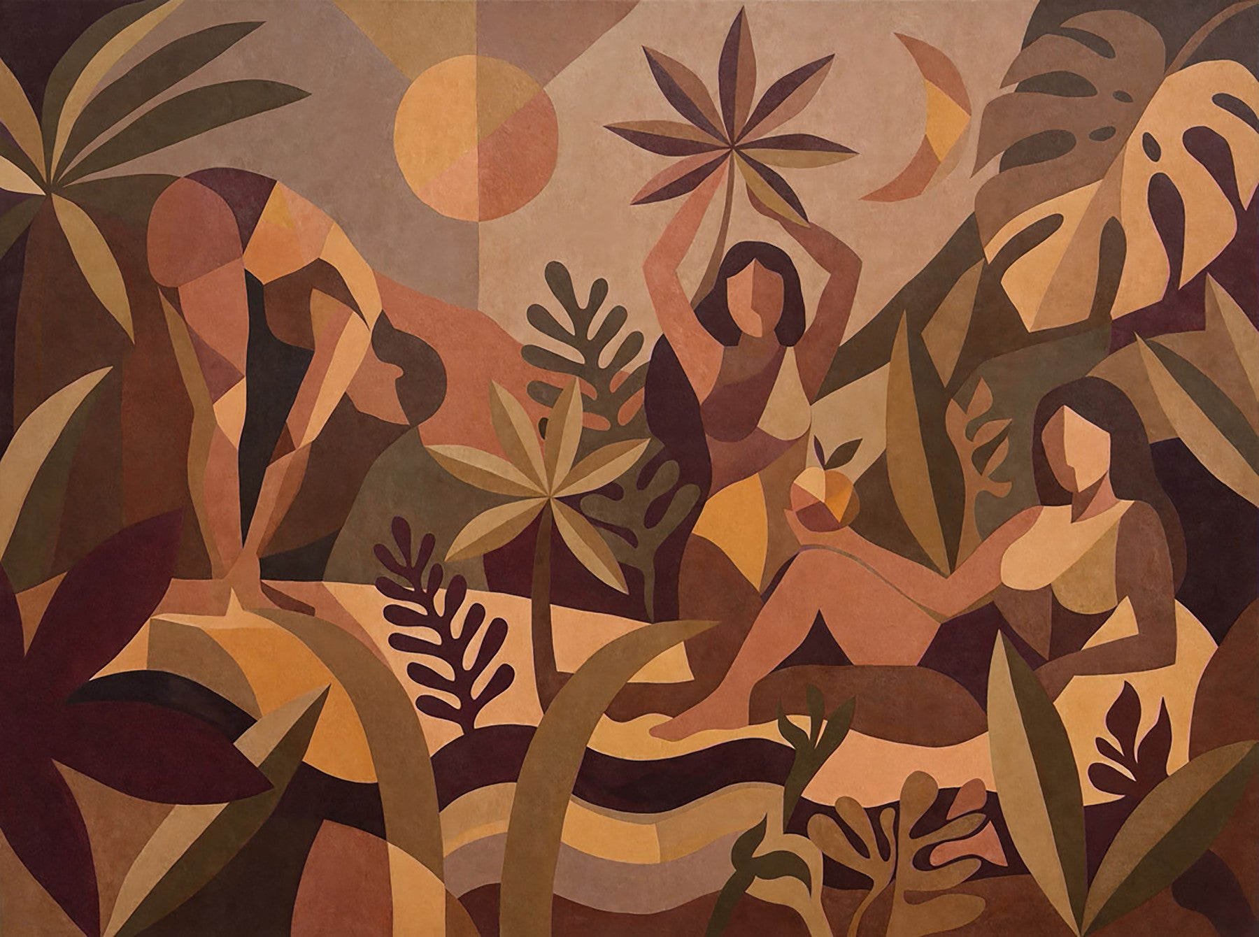 Amber Flora Wall Mural