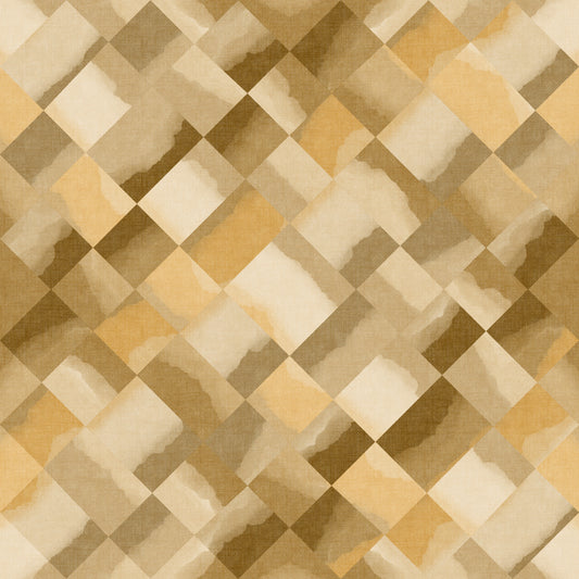 Relax Ocher Painted Checker Wallpaper⁠