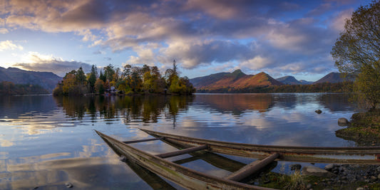 Lakeside Reflections Autumn Glow Wall Mural