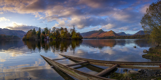 Lakeside Reflections Autumn Glow Wall Mural