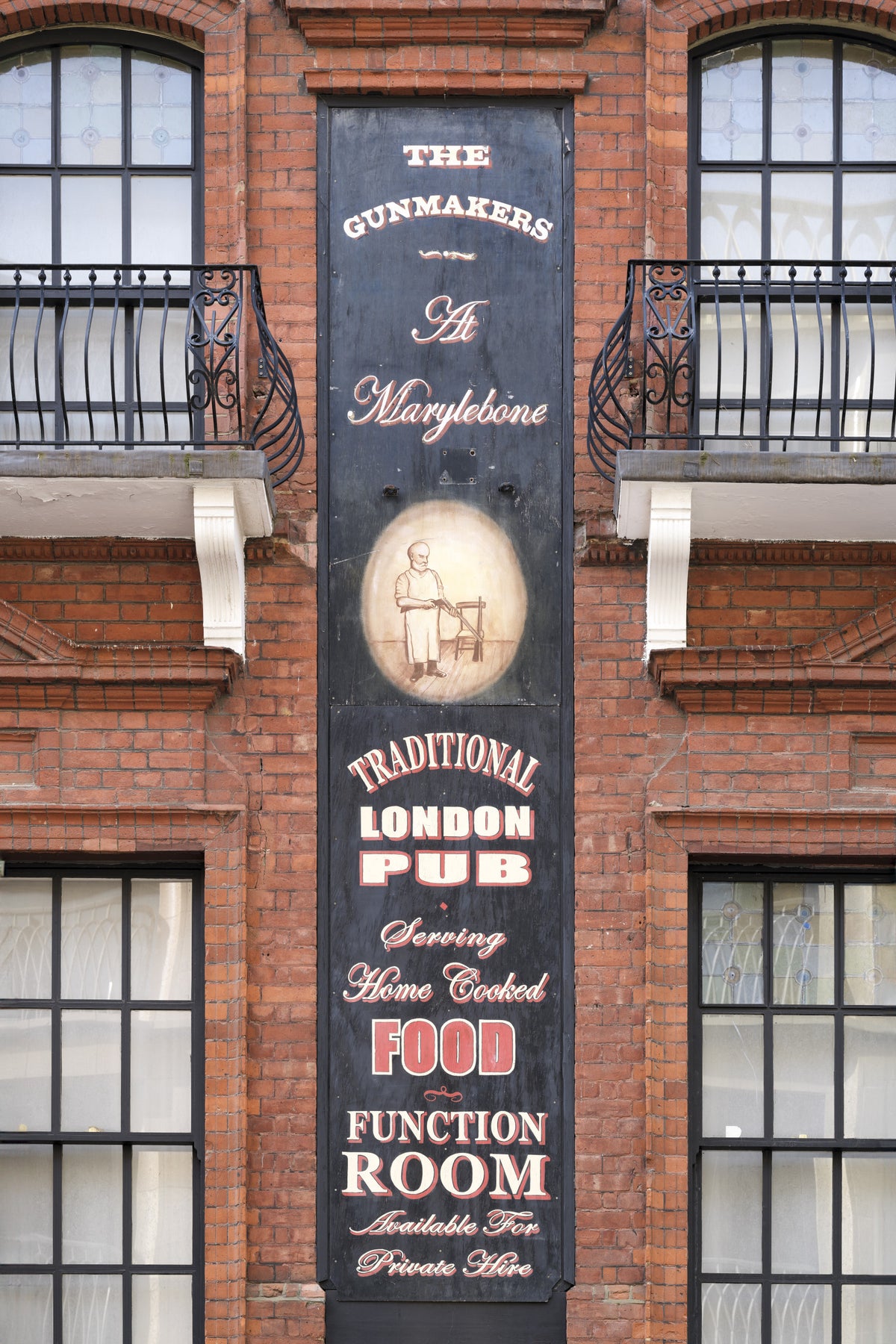 Marylebone Gunmakers Pub Facade Wall Mural in your room — zoomed