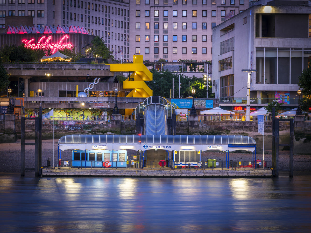 Southbank Night Glow: You Belong Here Wall Mural in your room — zoomed