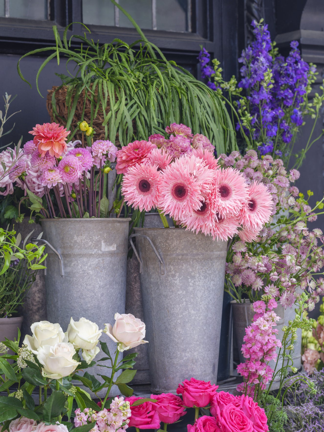 Vibrant Flower Market Display Wall Mural