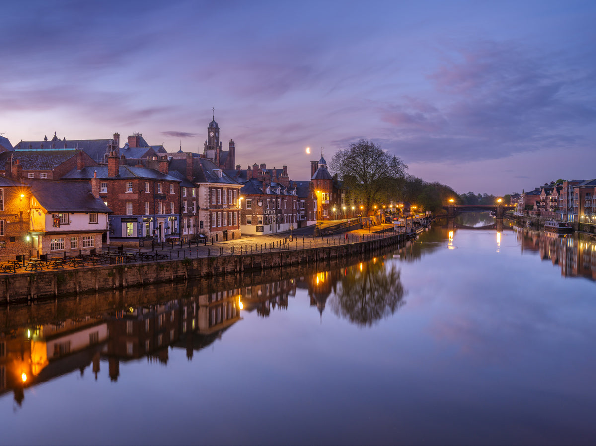 Riverside Dusk Glow Wall Mural in your room — zoomed