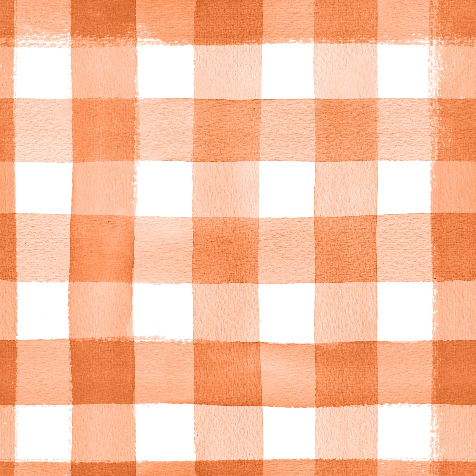 Hand-Painted Terracotta Gingham Wallpaper⁠
