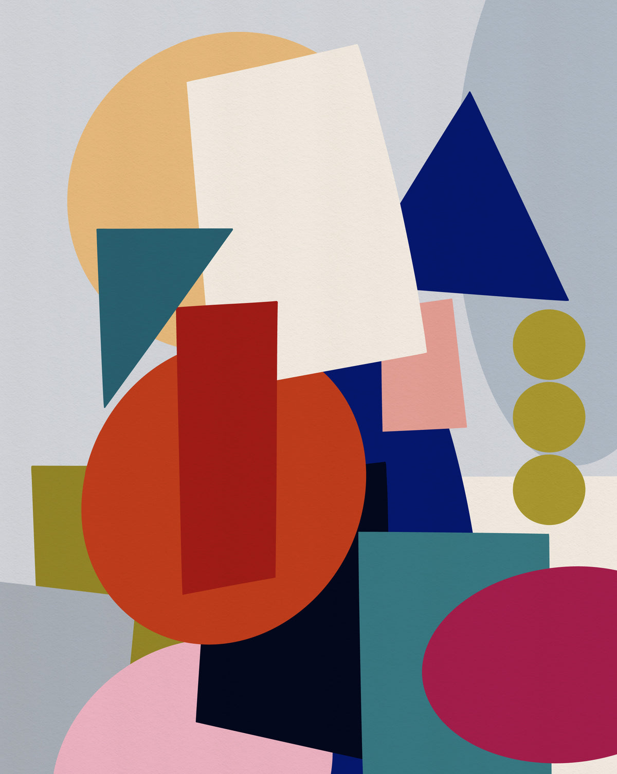 Playful Geometry Wall Mural in your room — zoomed