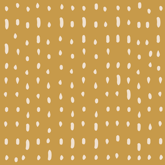 Mid Century Seed Dots Mustard Wall Mural