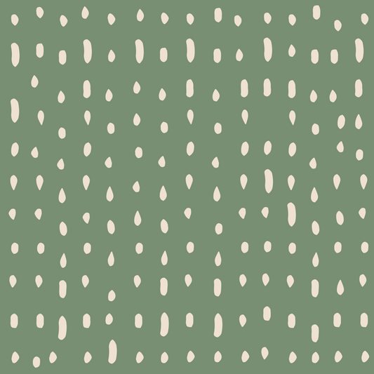 Mid Century Seed Dots Sage Green Wall Mural