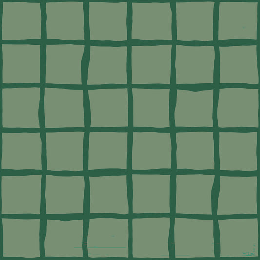 Mid Century Wavy Grid Olive Green Wallpaper