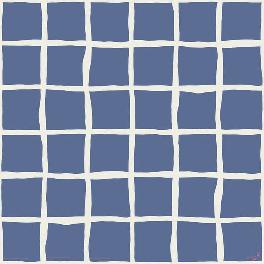 Mid Century Wavy Grid Dusty Blue Wallpaper Wallpaper⁠