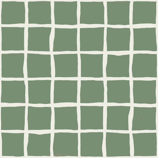 Mid Century Wavy Grid Sage Wallpaper Wallpaper⁠