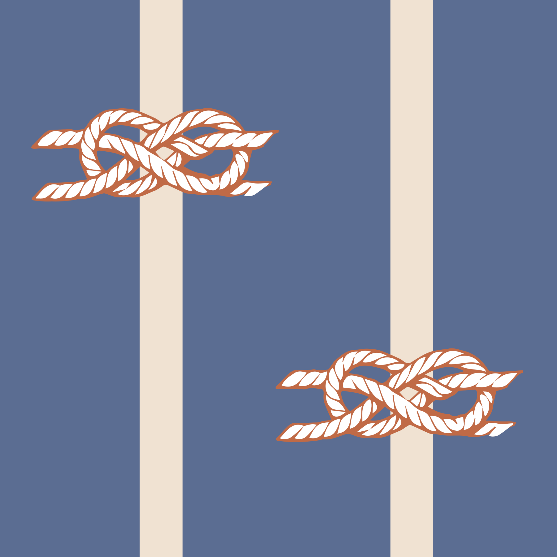 Nautical Rope Stripe Dusty Blue Wallpaper