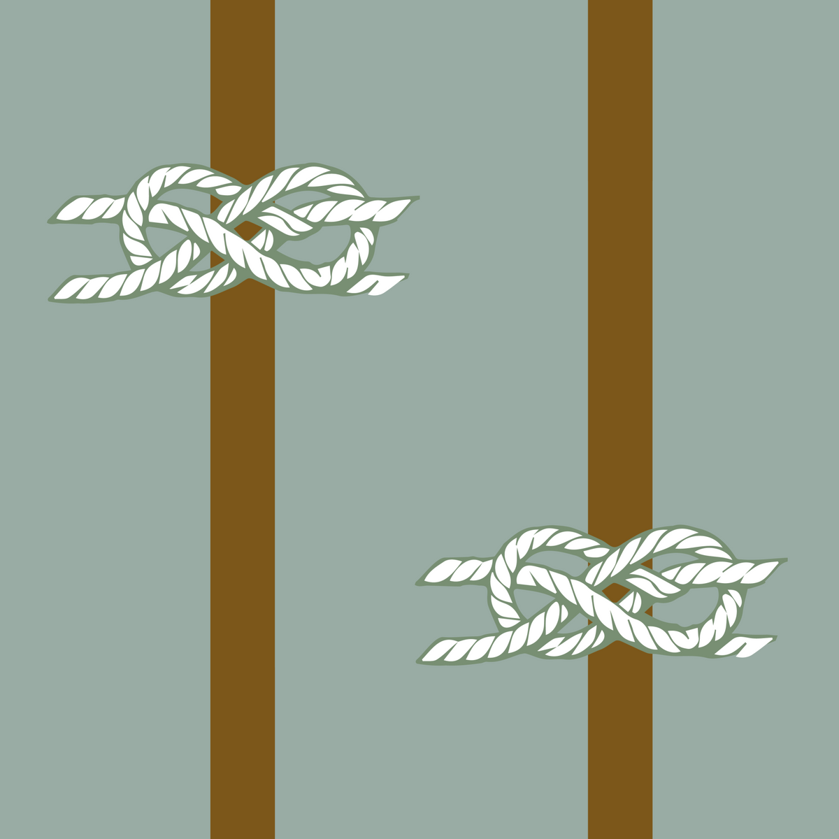 Nautical Rope Stripe Sage Green Wallpaper⁠