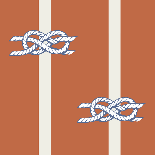 Nautical Rope Stripe Terracotta Wallpaper