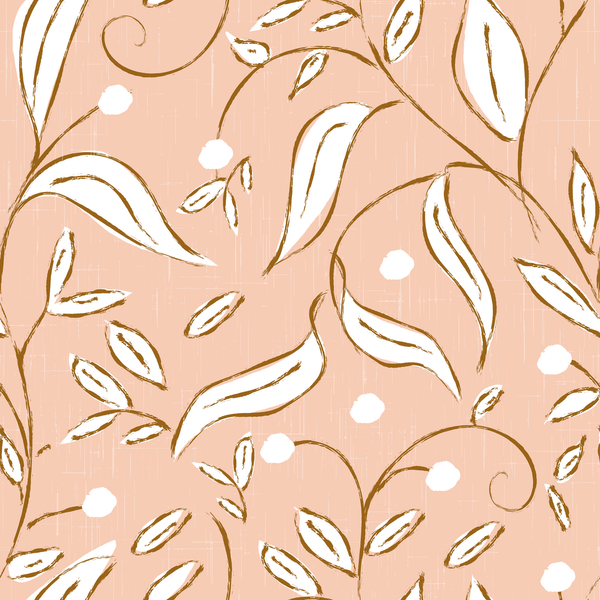 Blush Botanical Vine Scandinavian Floral Wallpaper⁠