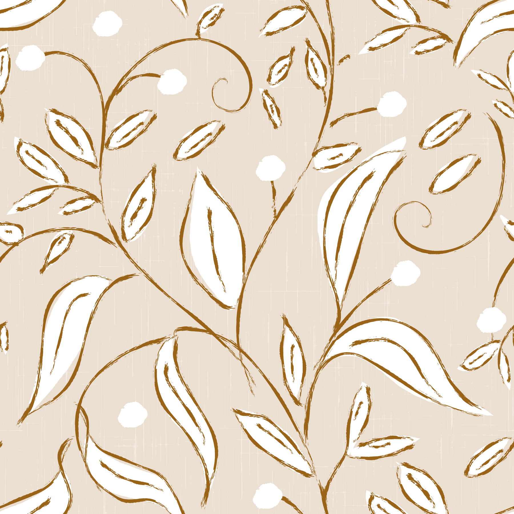 Beige Botanical Vine Scandinavian Neutral Wallpaper⁠