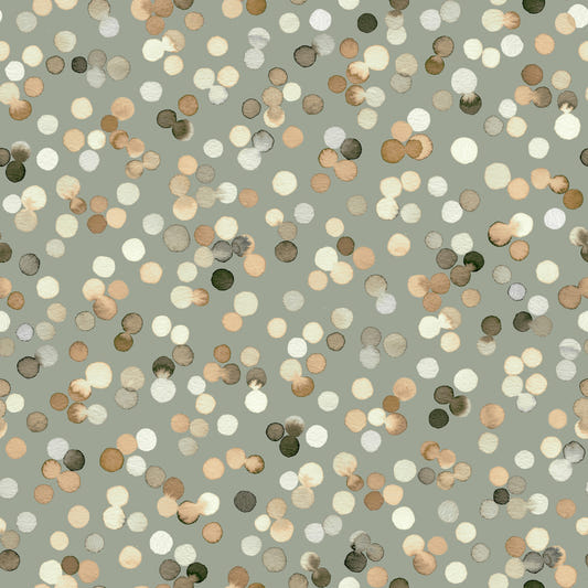 Sage and Sand Watercolor Polka Dots Wallpaper Wallpaper⁠