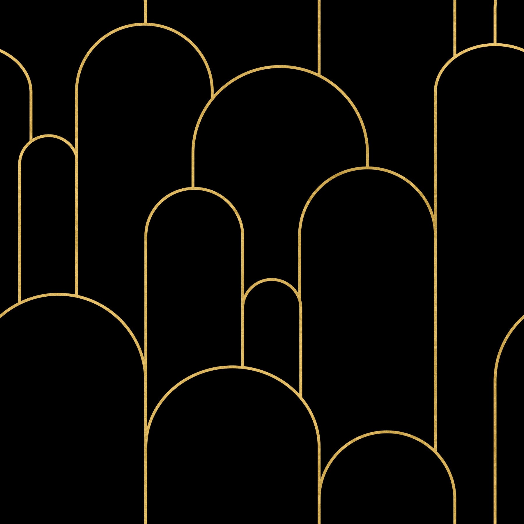 Art Deco Black Gold Arches Wallpaper⁠