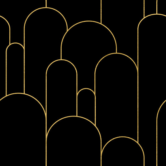 Art Deco Black Gold Arches Wallpaper⁠