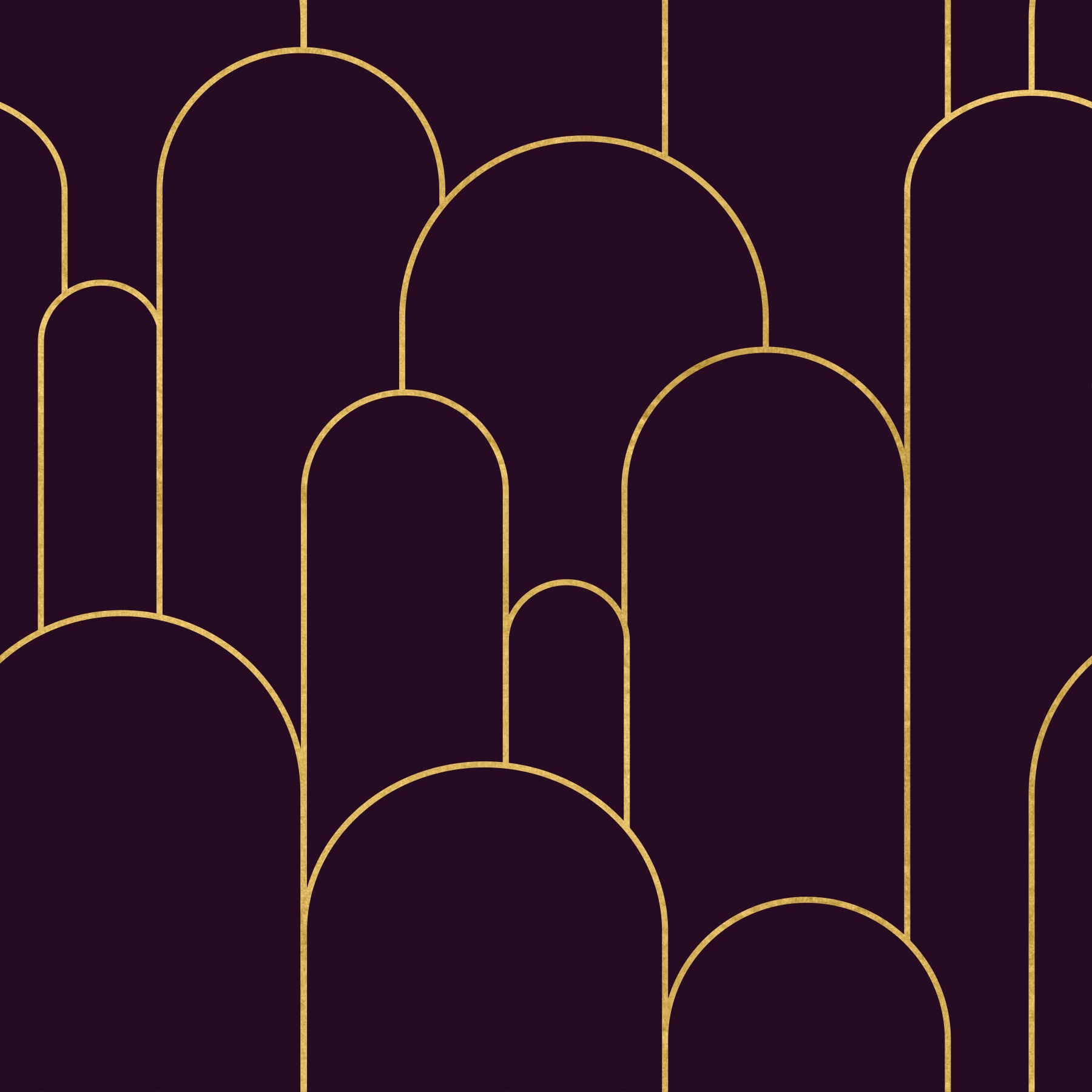 Retro Glamour Plum Noir Arches Wallpaper⁠ in your room — zoomed