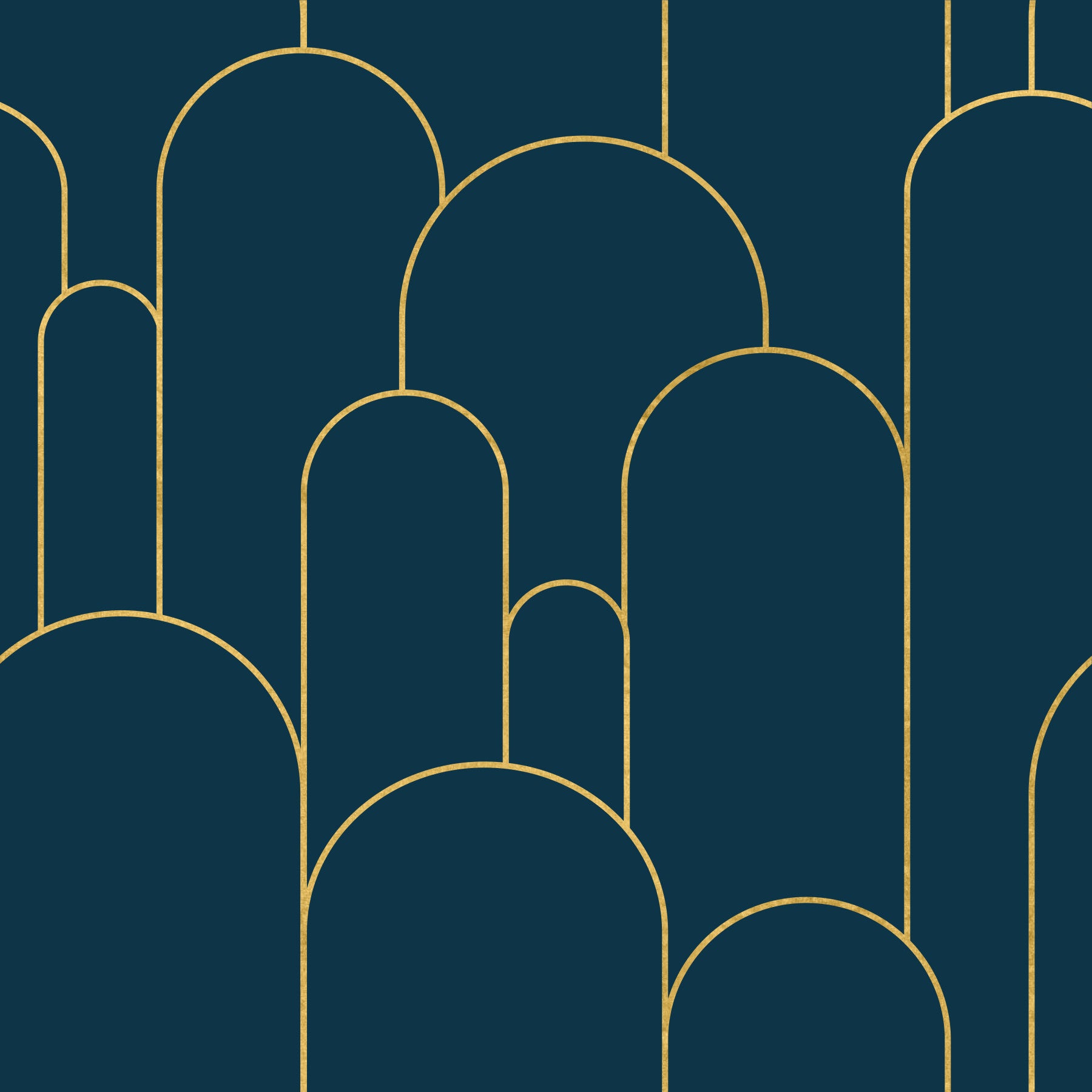 Elegant Navy and Gold Art Deco Wallpaper⁠
