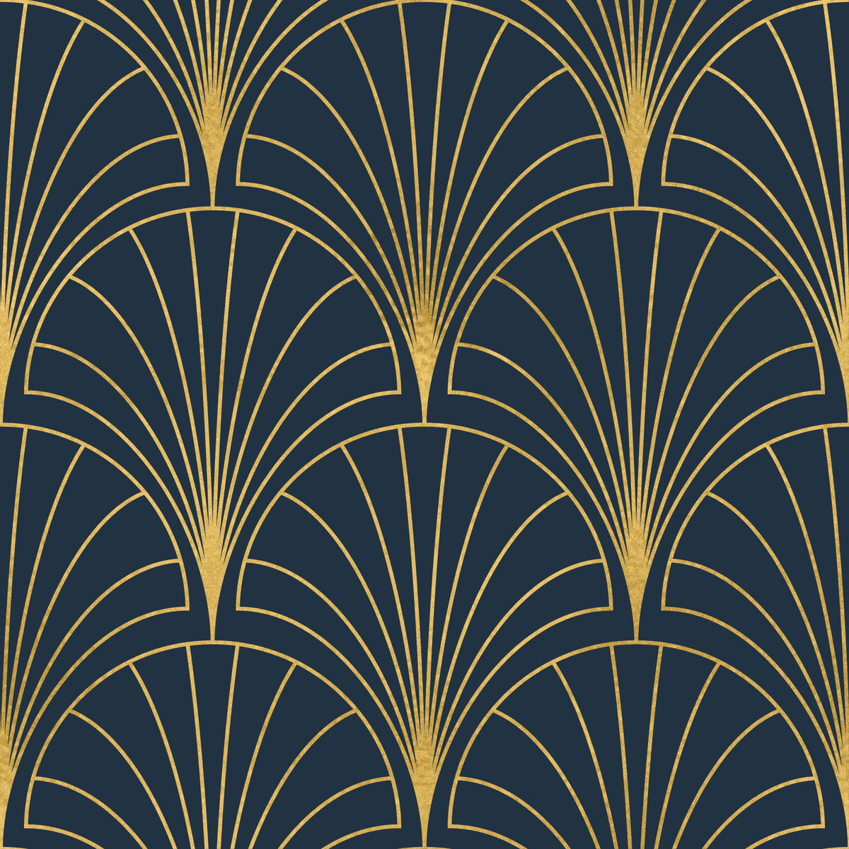 Regal Gatsby Midnight Blue and Gold Wallpaper⁠ in your room — zoomed