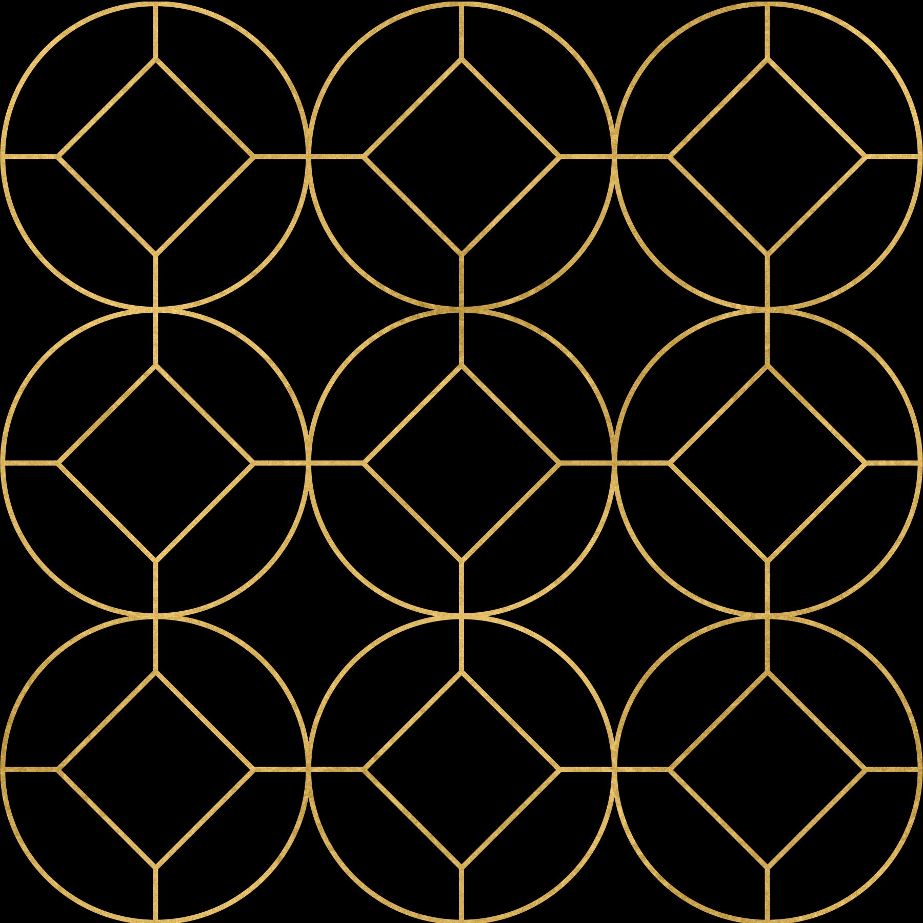 Golden Gatsby Art Deco Geometric Wallpaper