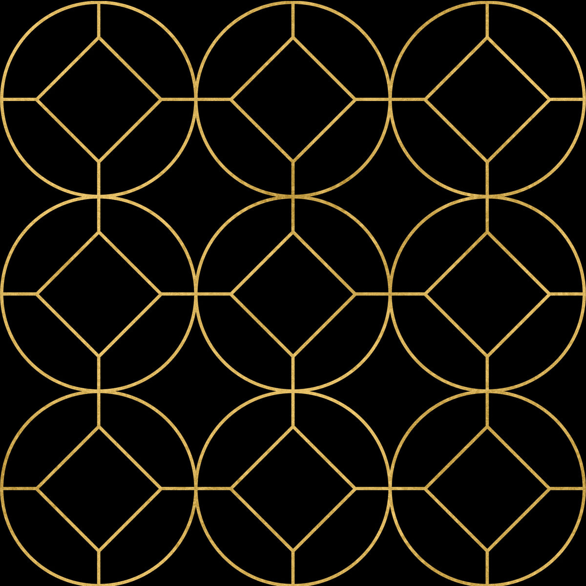 Golden Gatsby Art Deco Geometric Wallpaper in your room — zoomed