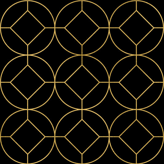 Golden Gatsby Art Deco Geometric Wallpaper