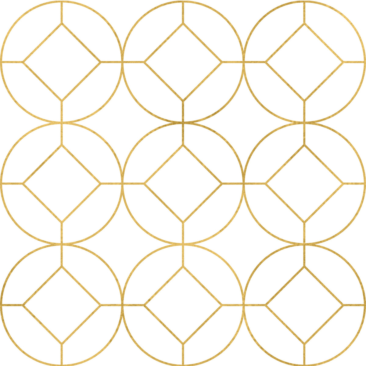 Modern Luxe Gold and White Lattice Wallpaper