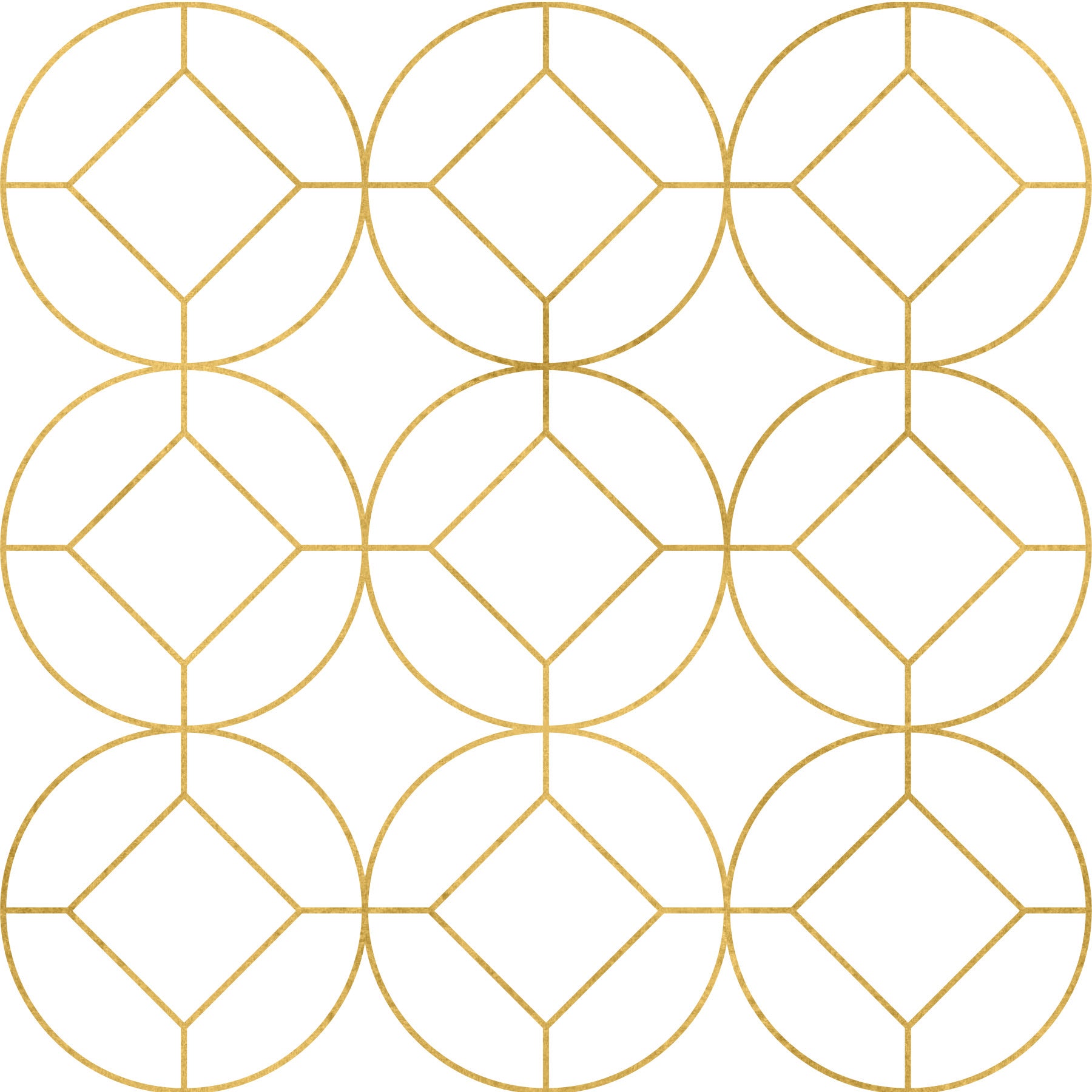 Modern Luxe Gold and White Lattice Wallpaper in your room — zoomed