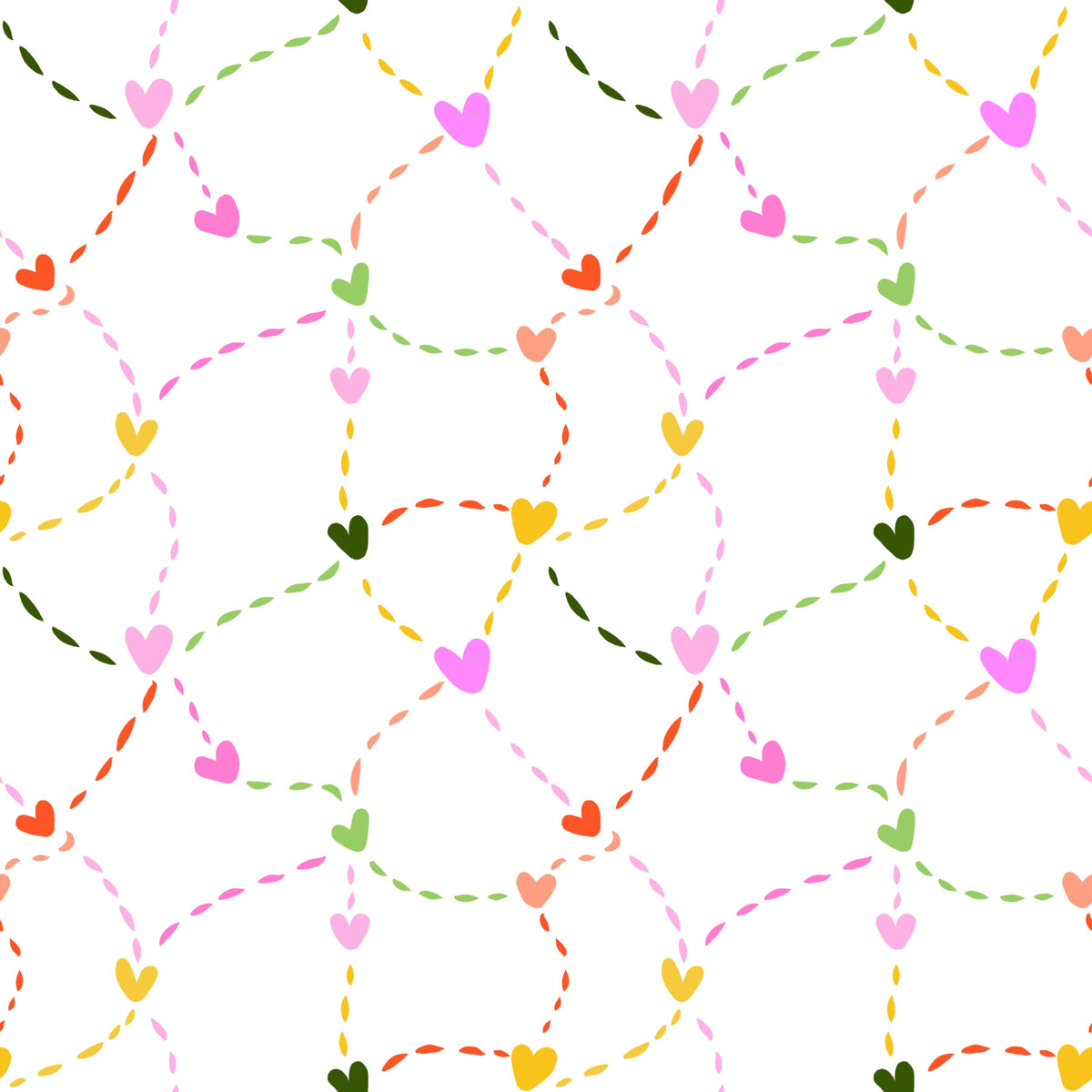 Whimsical Hearts and Dashed Trails Wallpaper⁠ in your room — zoomed