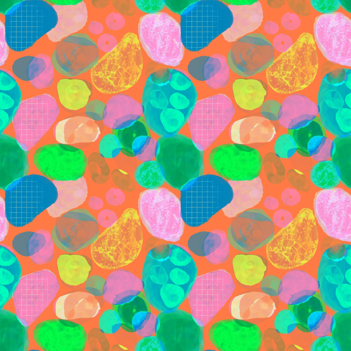 Retro Terrazzo Pop Abstract Wallpaper in your room — zoomed
