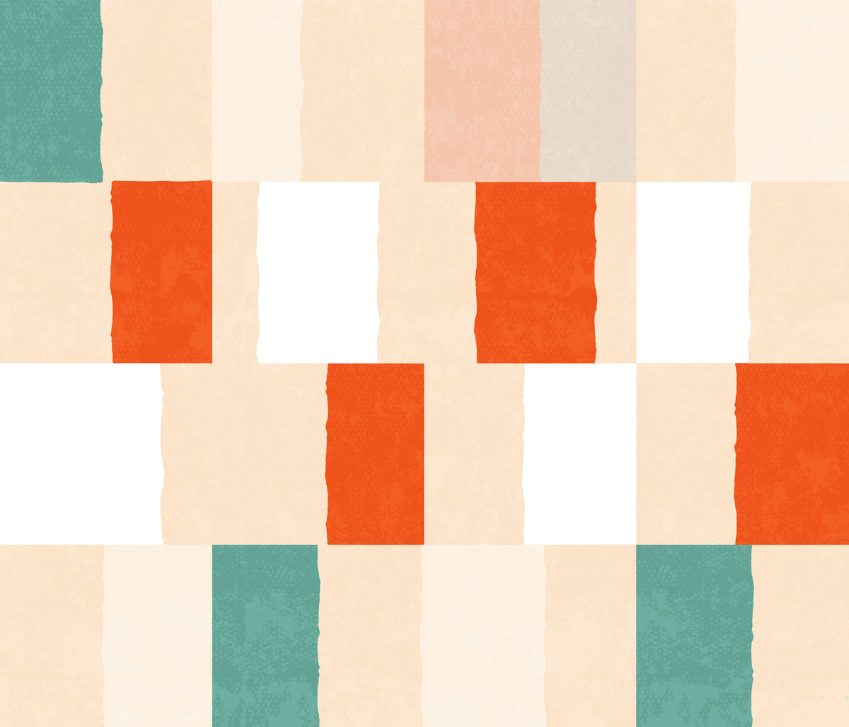 Sunwashed Modern Geometric Terracotta Sage Wallpaper⁠ in your room — zoomed