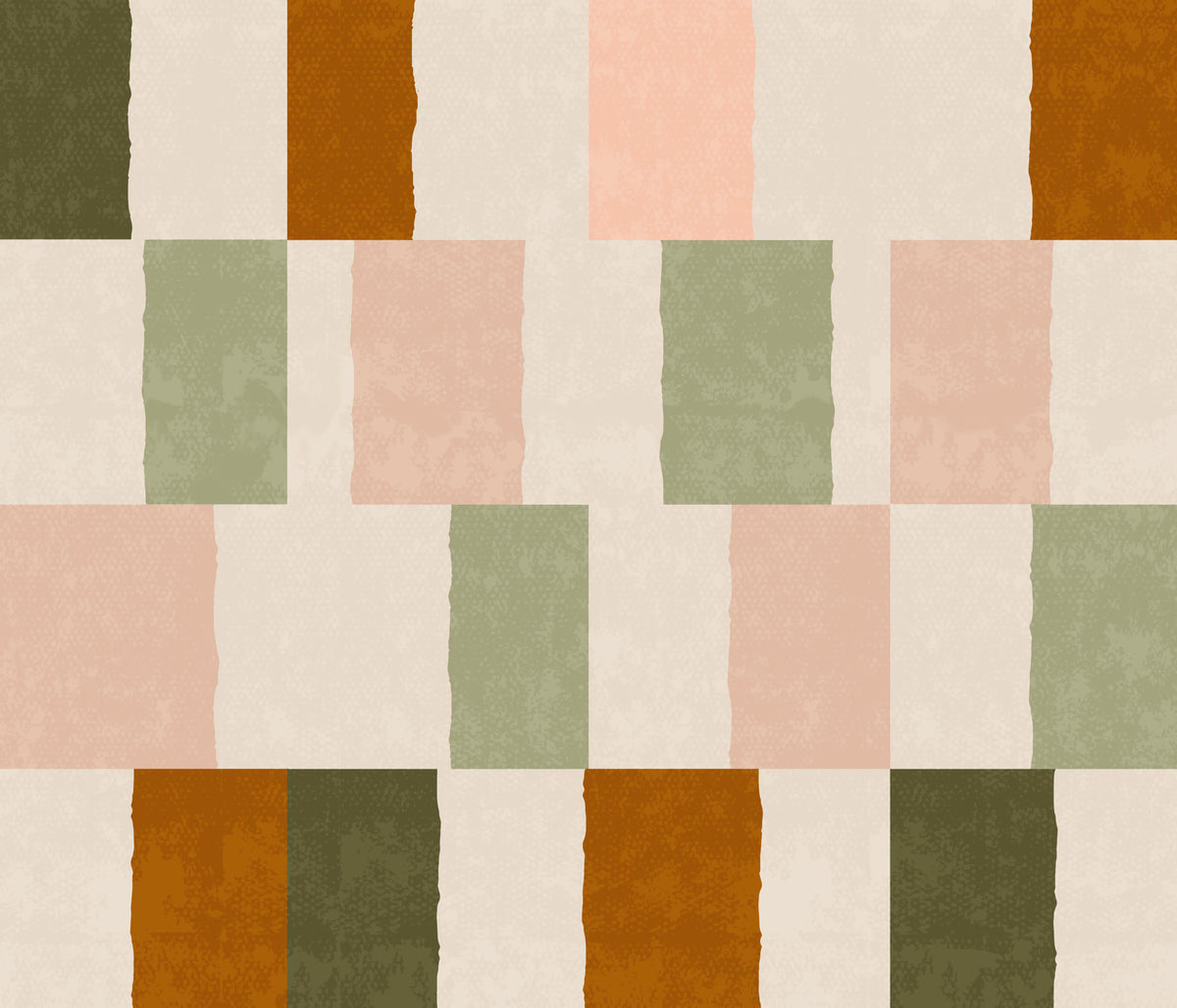 Sunwashed Modern Geometric Olive Earth Wallpaper⁠ in your room — zoomed