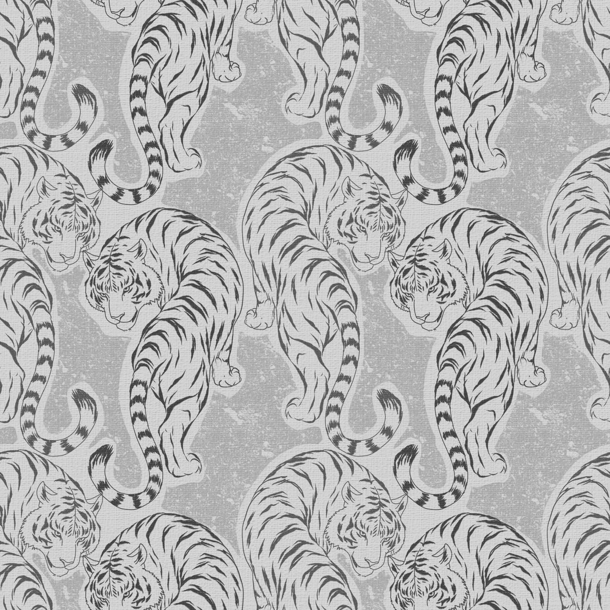Vintage Monochrome Tiger Wallpaper