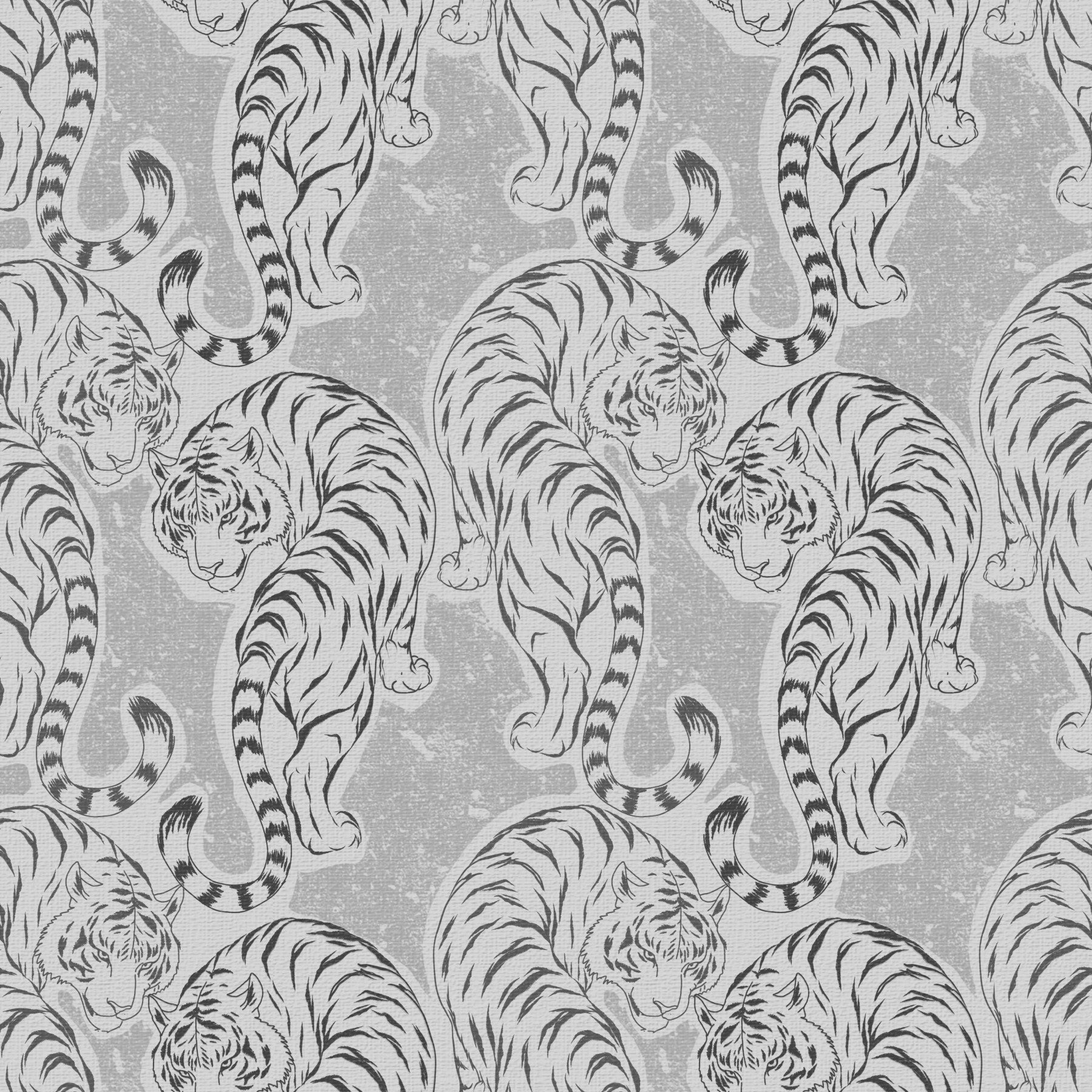 Vintage Monochrome Tiger Wallpaper