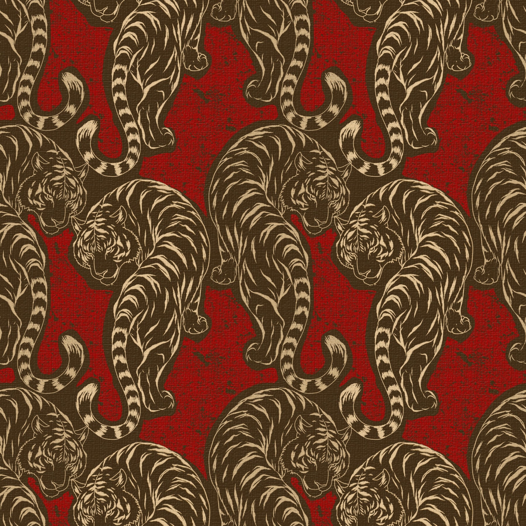 Imperial Crimson Tiger Wallpaper⁠