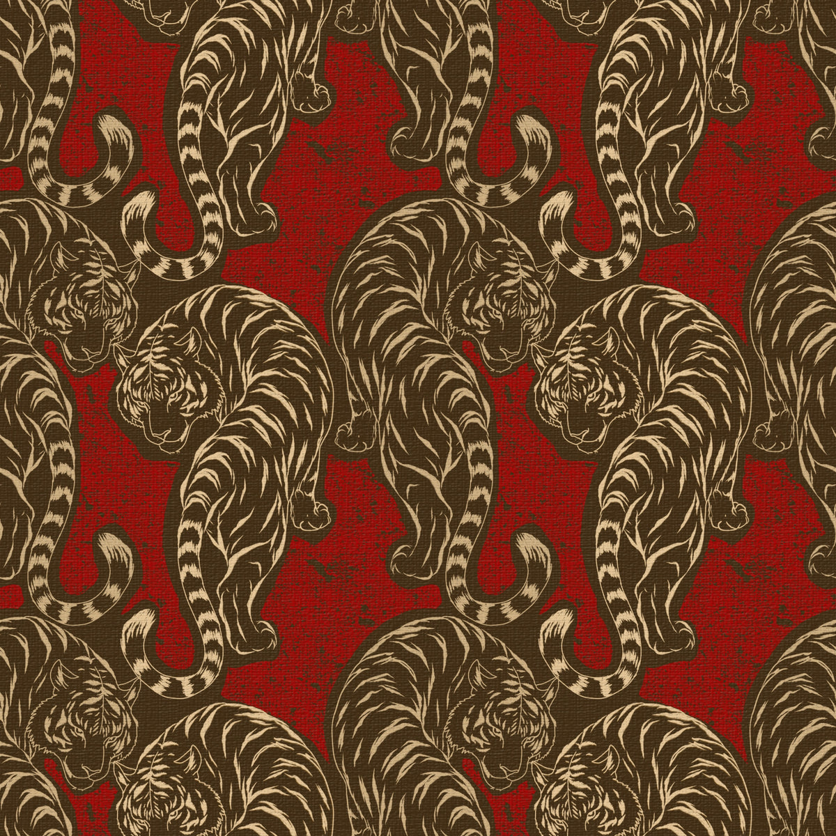 Imperial Crimson Tiger Wallpaper⁠ in your room — zoomed