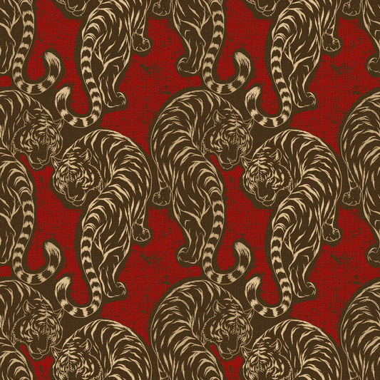 Imperial Crimson Tiger Wallpaper⁠