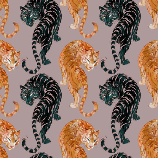 Imperial Tiger Shadow & Gold Wallpaper